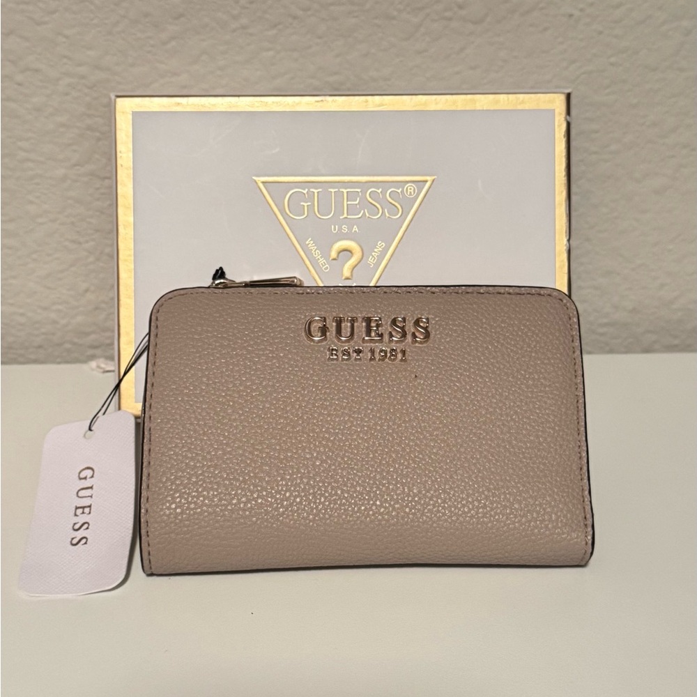 Guess Taupe Pebbled Wallet